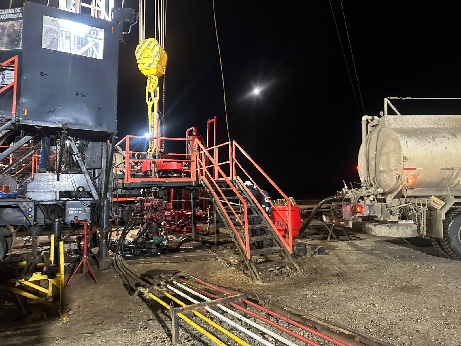Operación nocturna con equipo y unidad de apoyo